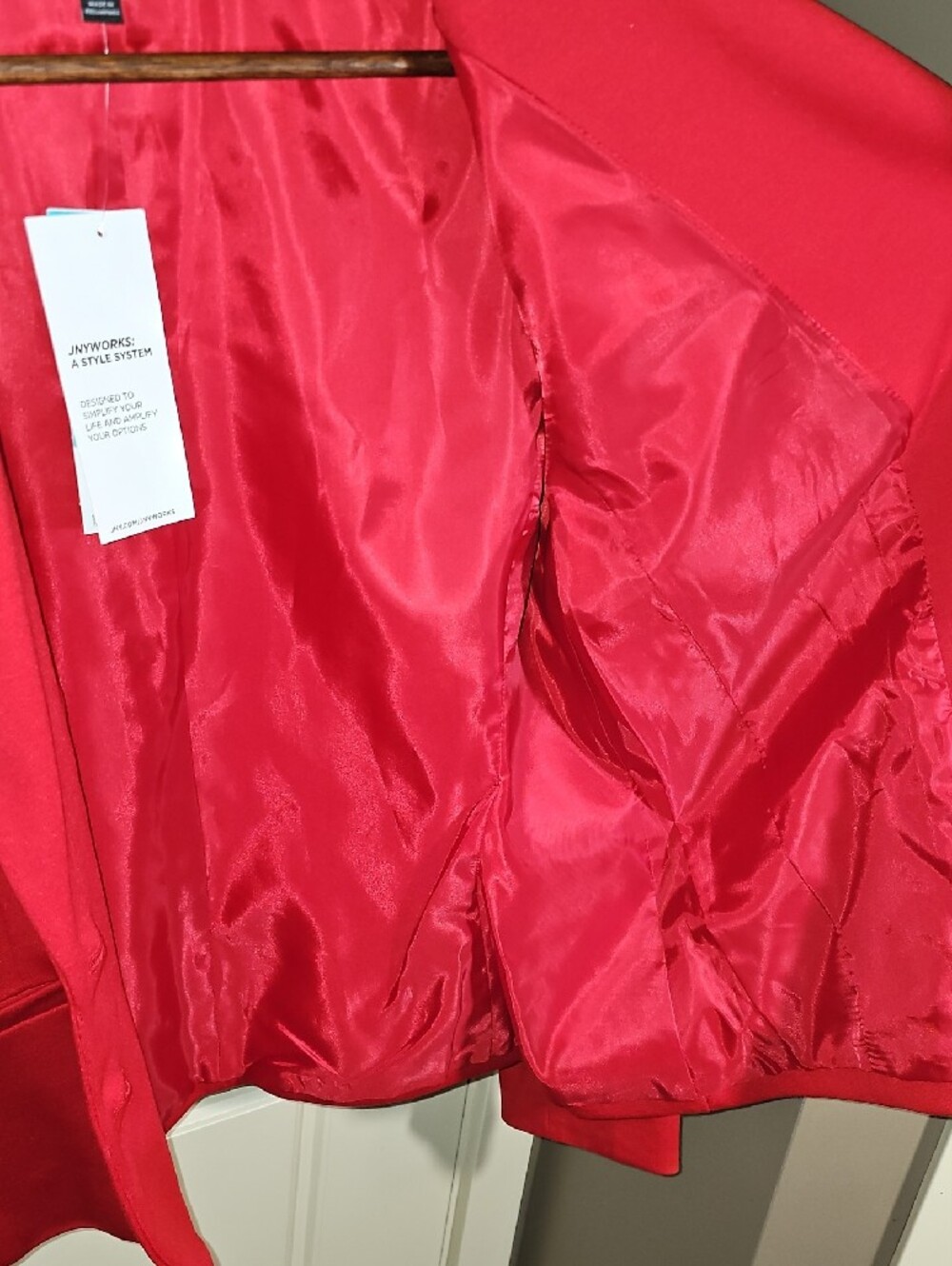 Jones New York Red Women's Stretch Jacket Size 16. NWT - Picture 7 of 10
